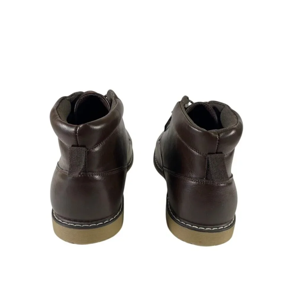 Mens London Fog Chukka Boots Brown With Memory Foam Soles $120 MSRP